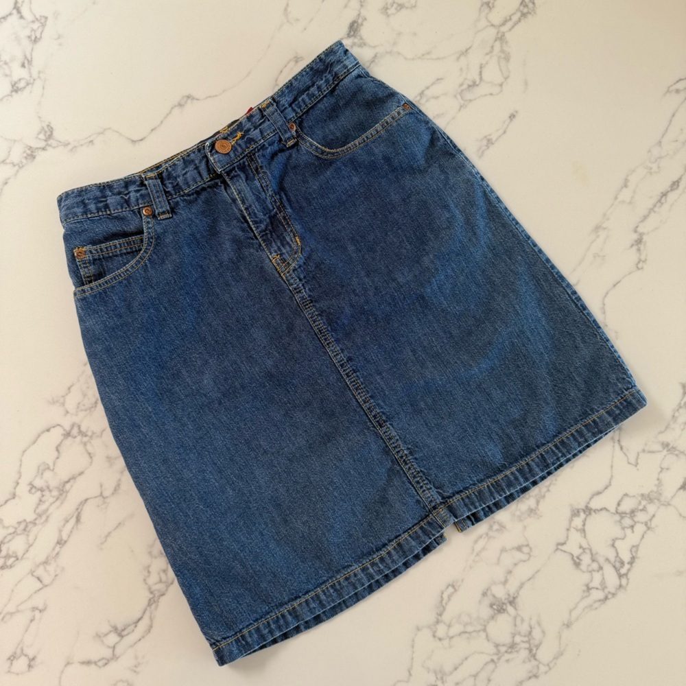 Vintage Quicksilver-Roxy Jean Denim Mini Skirt - Dark Wash - Size Small